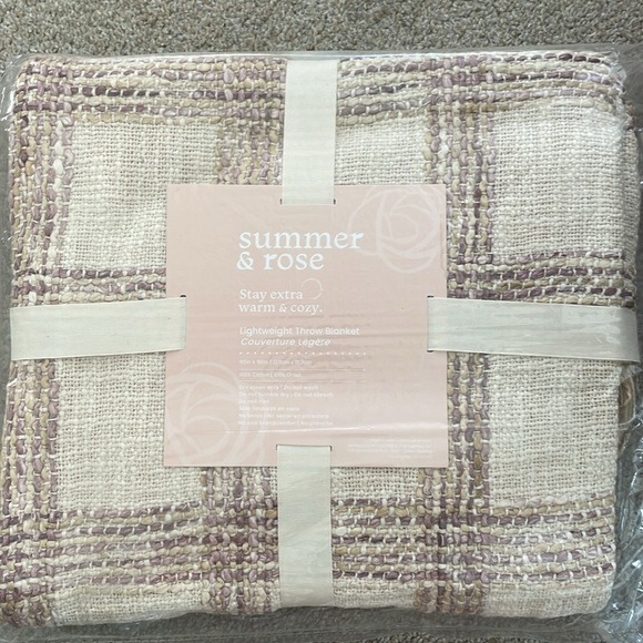 NEW Summer & Rose Checkered Throw Blanket - Picture 4 of 5